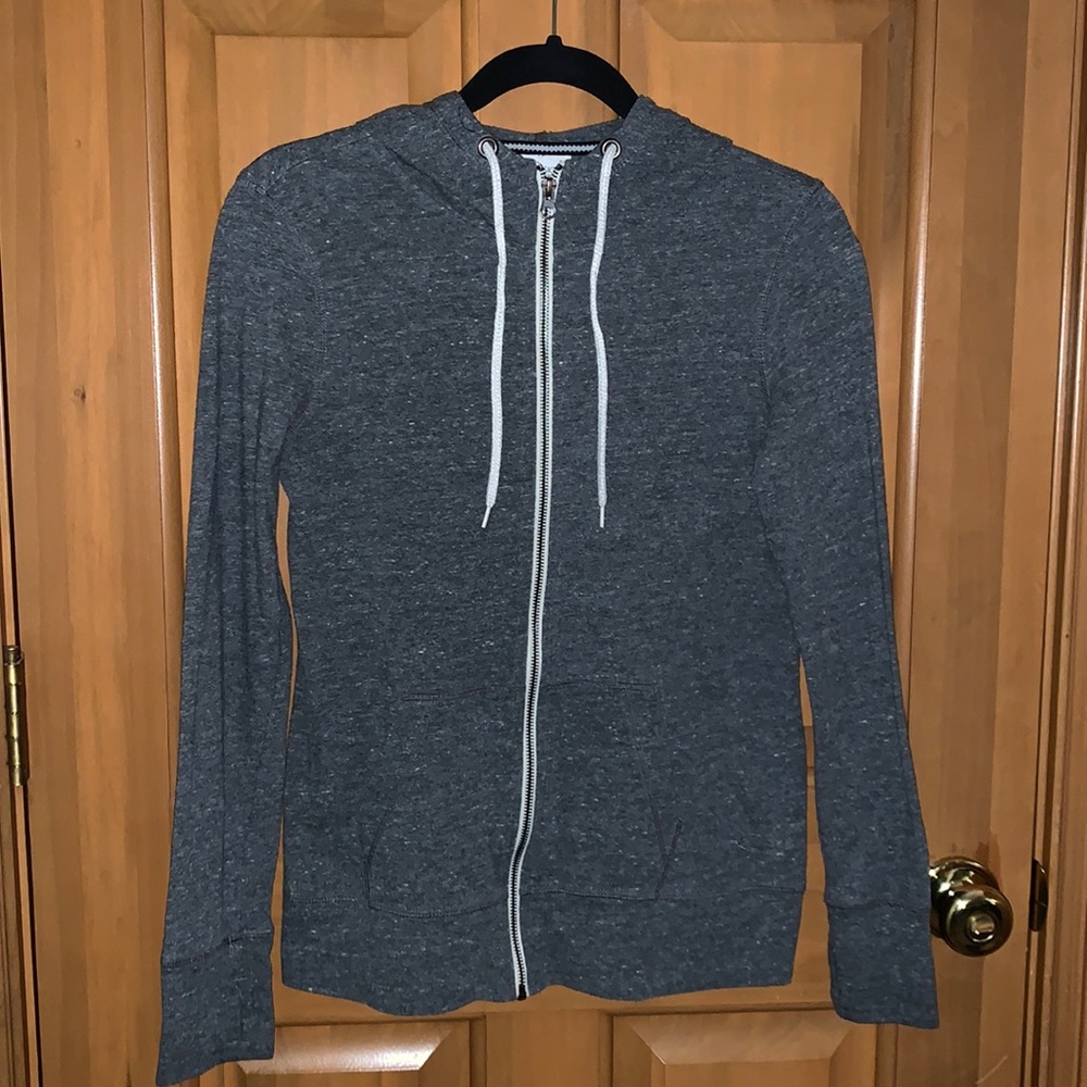 Danskin grey, zip up hoodie, size S
